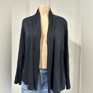 L.L. Bean black long sleeve open front stretch soft cardigan sweater medium